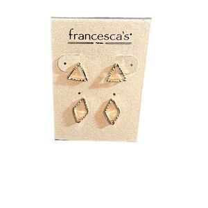NWT diamond shape and triangle shape gold earrings